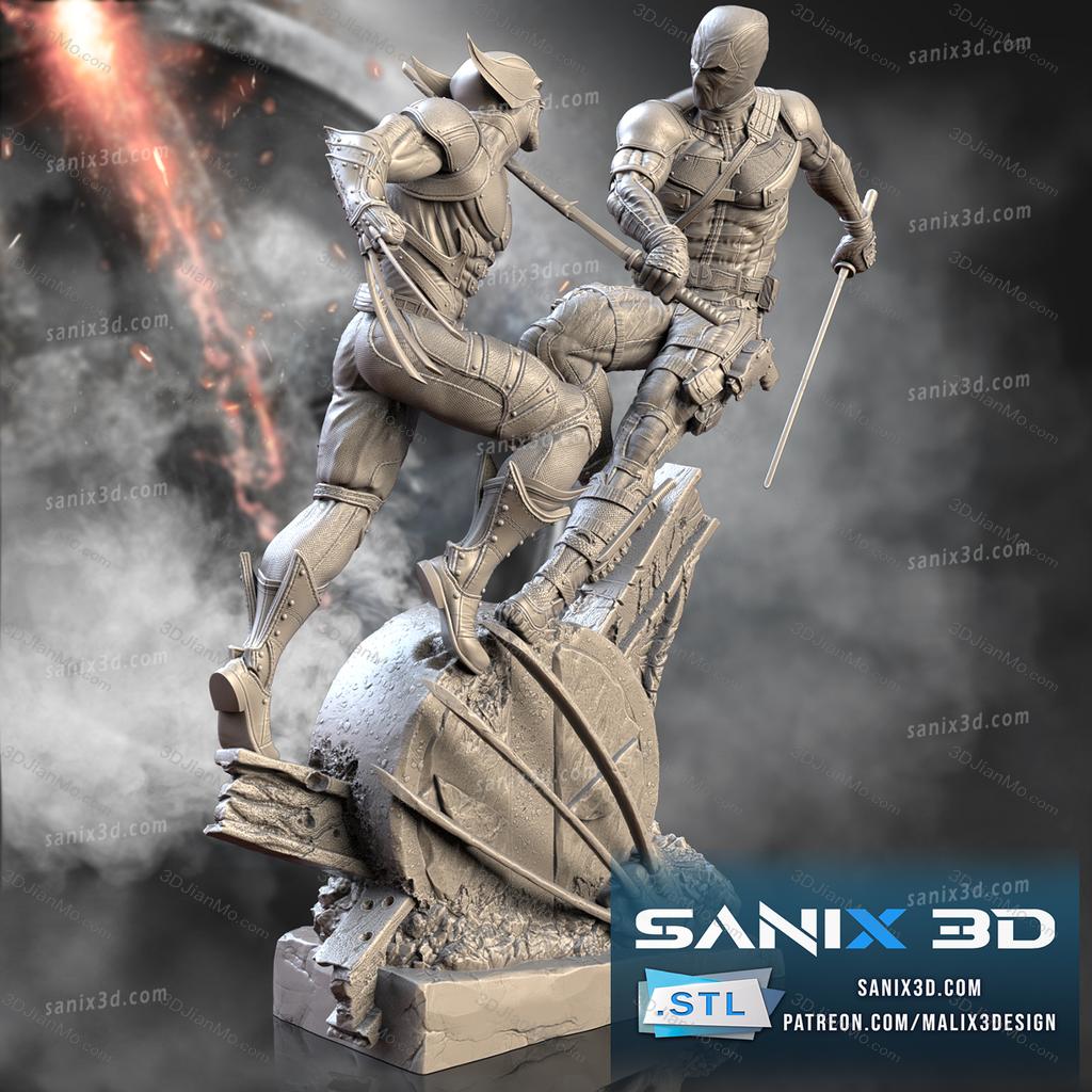 Sanix3d 漫威 死待与金钢狼