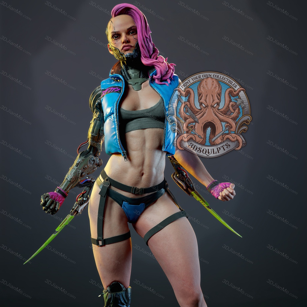 3DSqulpts 赛博朋克女孩