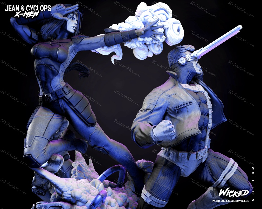 3DWicked 漫威 X战警 琴·葛蕾和镭射眼