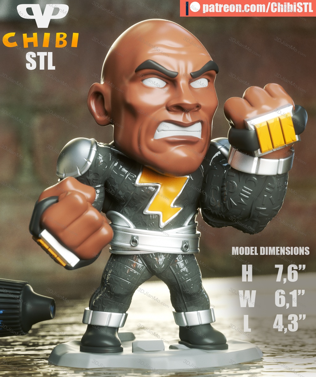 Chibi STL DC漫画 黑亚当