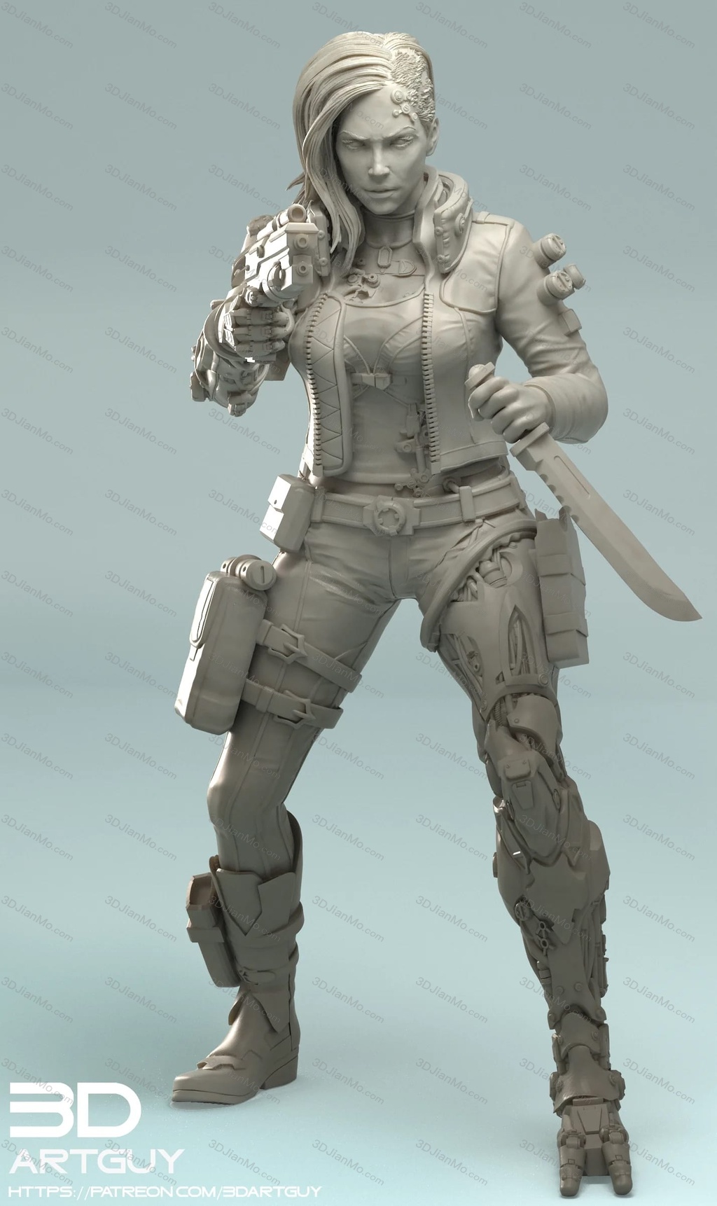 3DArtGuy 赛博朋克赏金猎手 Pose Two