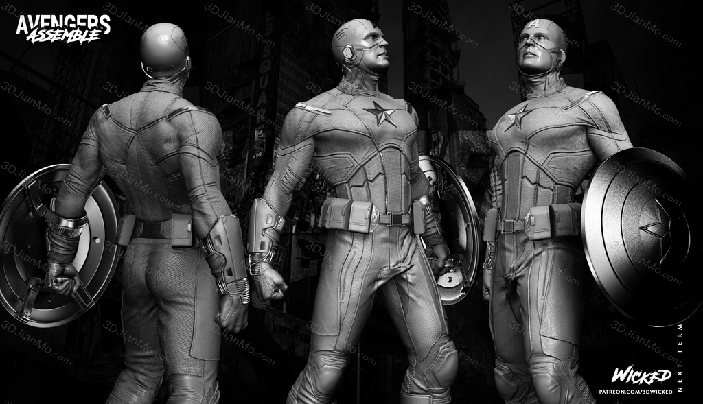 3DWicked 漫威 复联 美国队长 史蒂文·罗杰斯