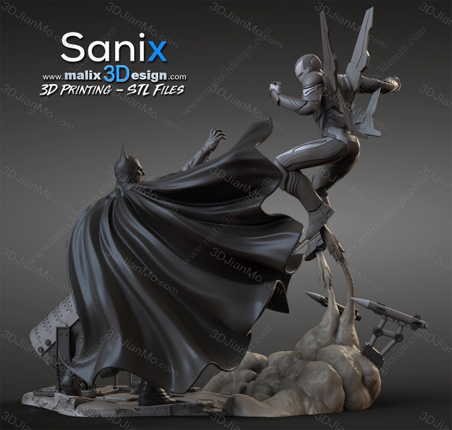 Sanix3d 漫威 蝙蝠侠和钢铁侠