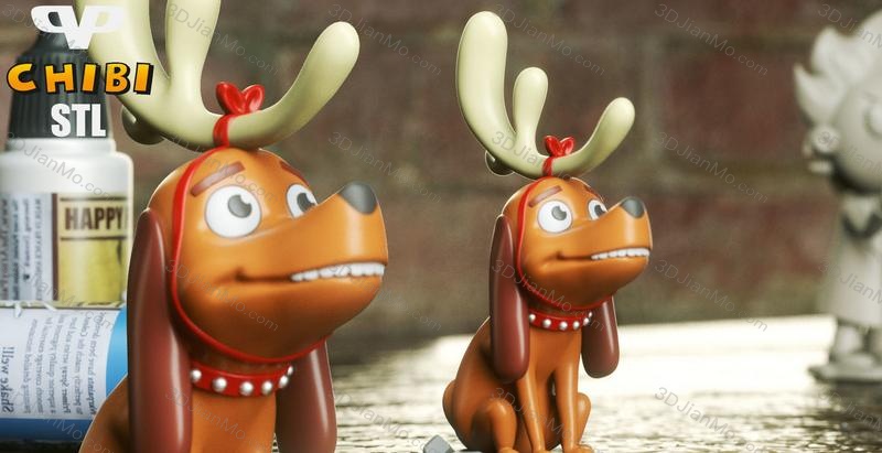 Chibi STL 绿毛怪格林奇 小狗Max