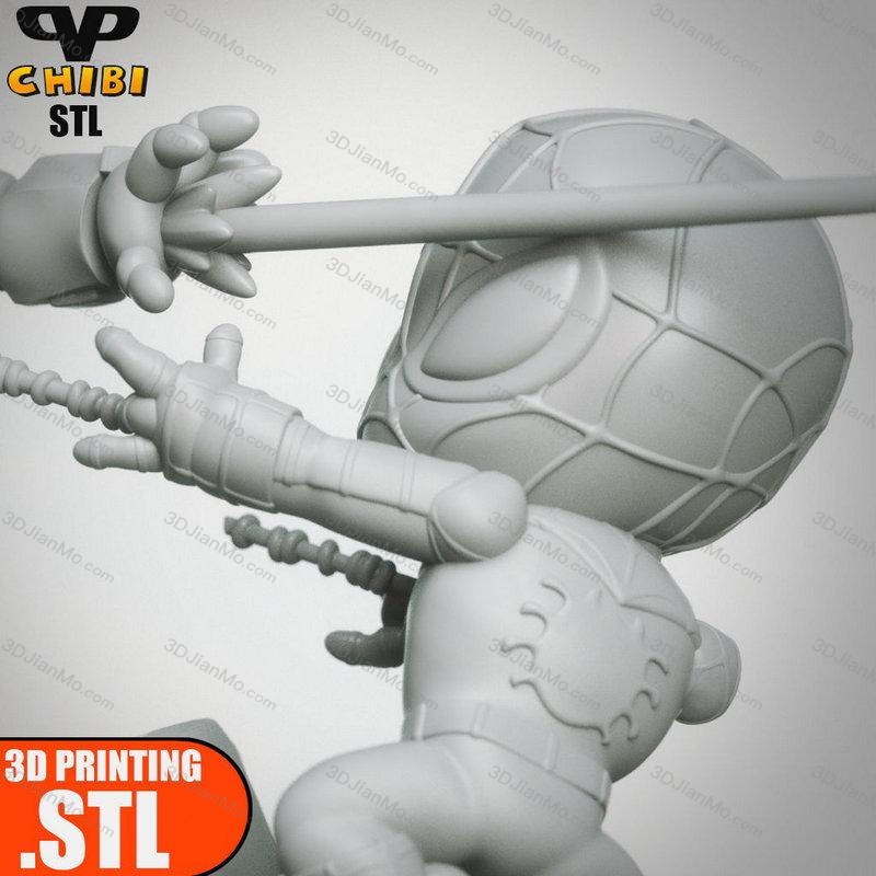 Chibi STL 漫威 钢铁侠VS蜘蛛侠
