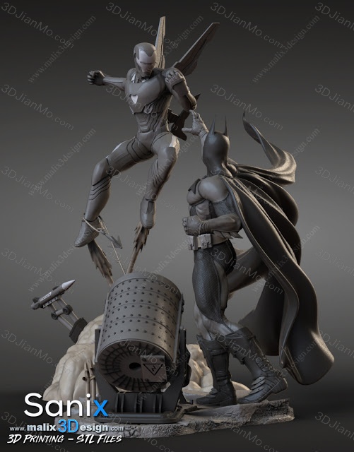 Sanix3d 漫威 蝙蝠侠和钢铁侠