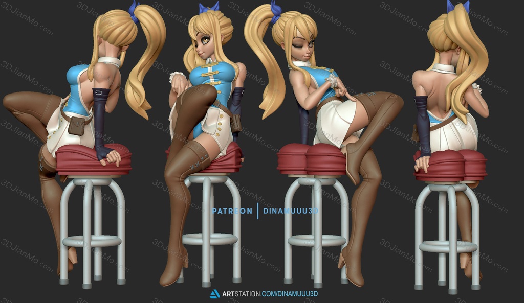 Dinamuuu 3D 妖精的尾巴 露西·哈特菲利亚