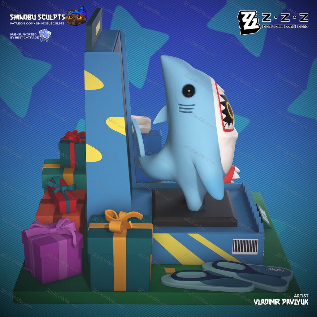 Shinobu Sculpts 绝零区 Sharkboo