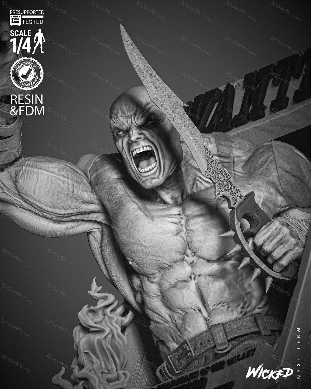 3DWicked 漫威 毁灭者德拉克斯