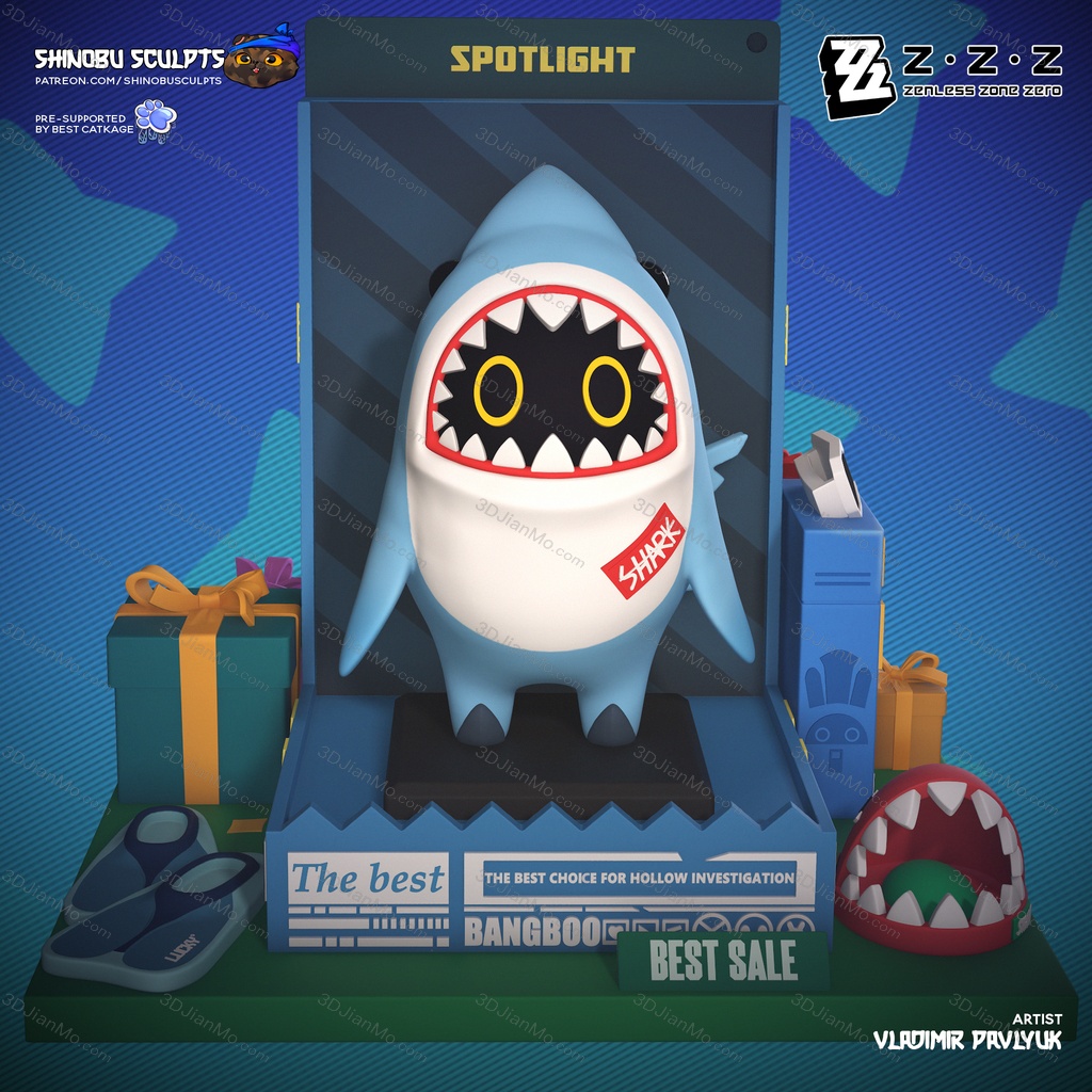 Shinobu Sculpts 绝零区 Sharkboo