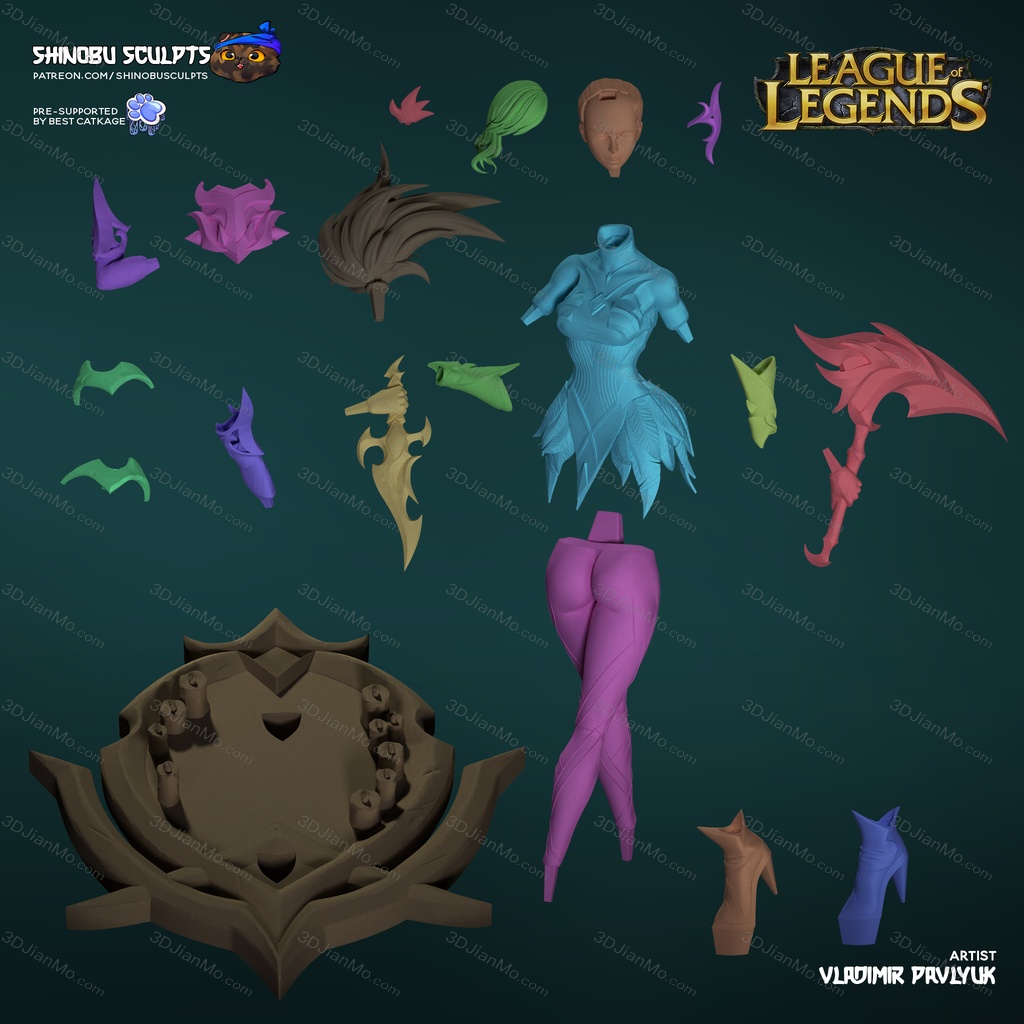 Shinobu Sculpts 英雄联盟 离群之刺·阿卡丽