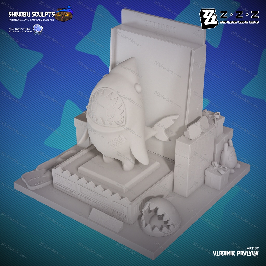 Shinobu Sculpts 绝零区 Sharkboo