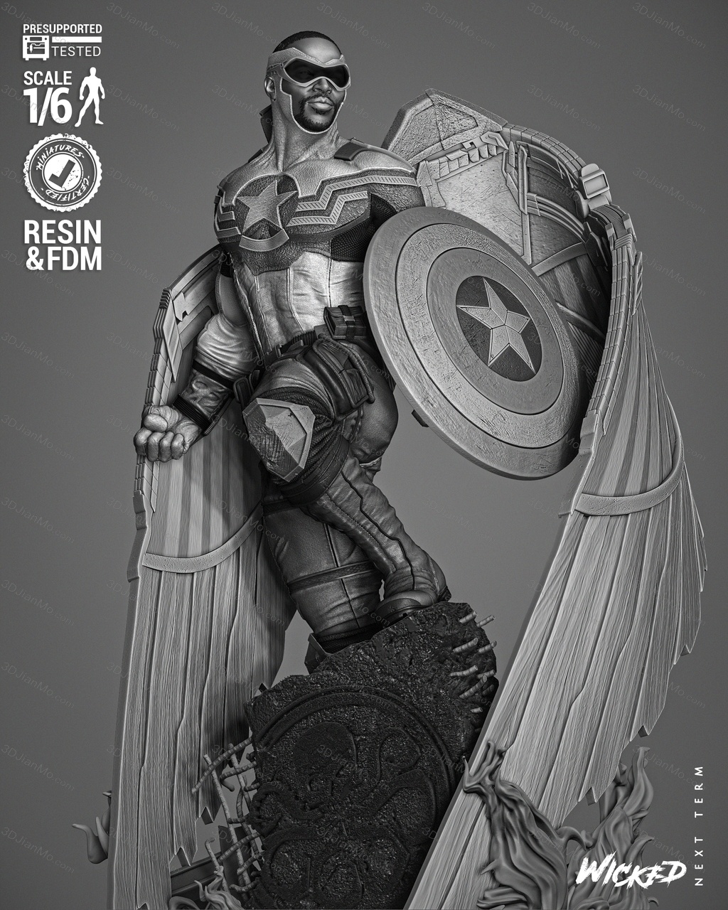 3DWicked 漫威 猎鹰 山姆·威尔逊