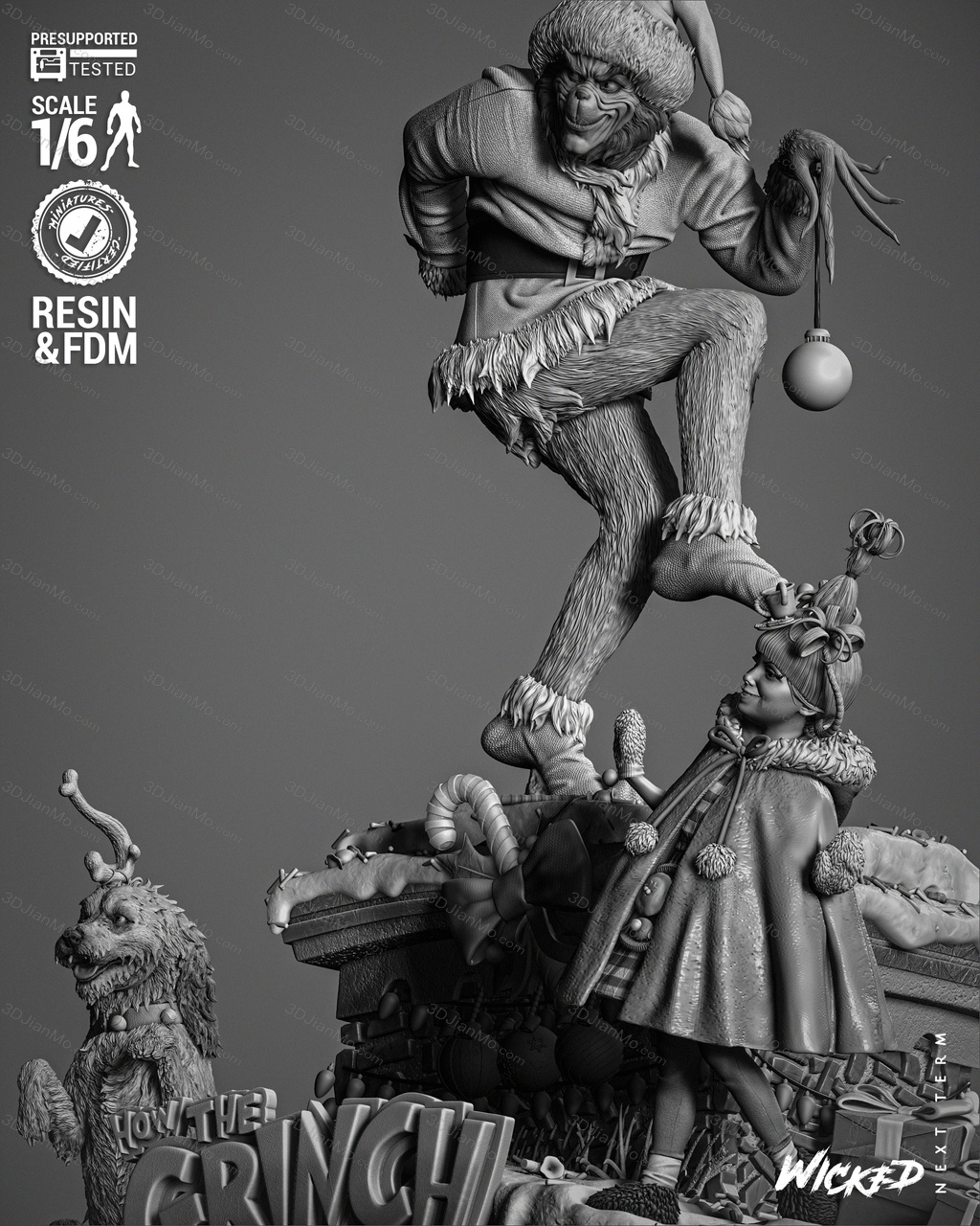 3DWicked 绿毛怪格林奇、麦克斯和辛迪