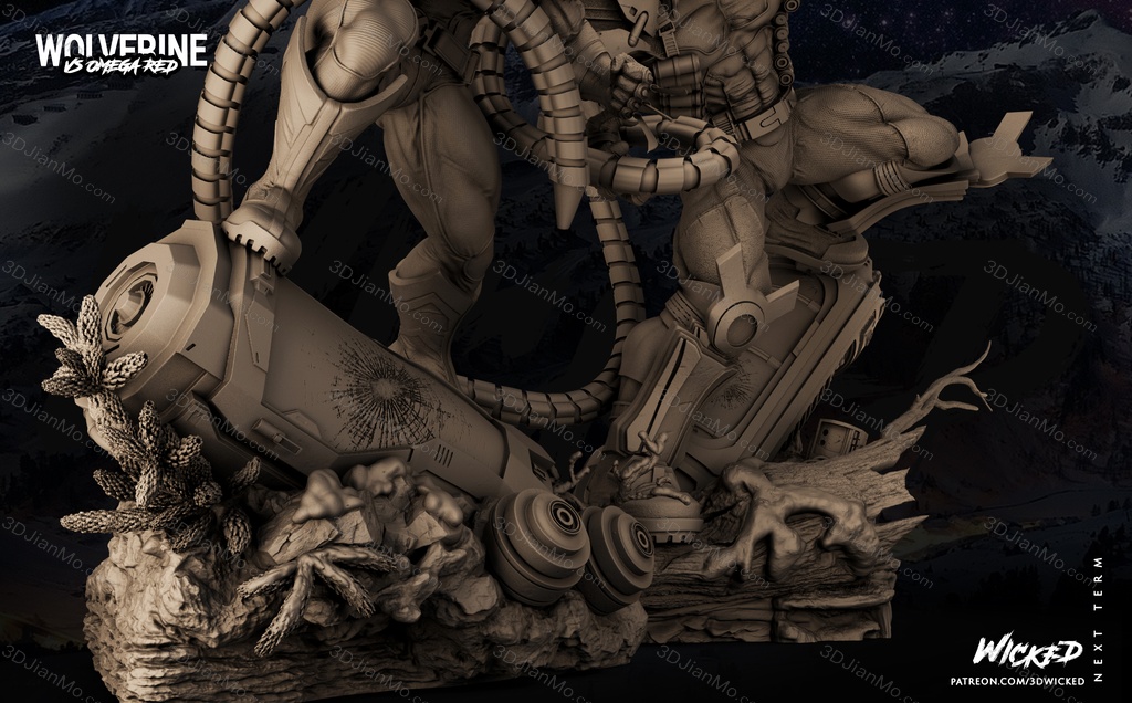 3DWicked 漫威 金钢狼对战红色欧米伽