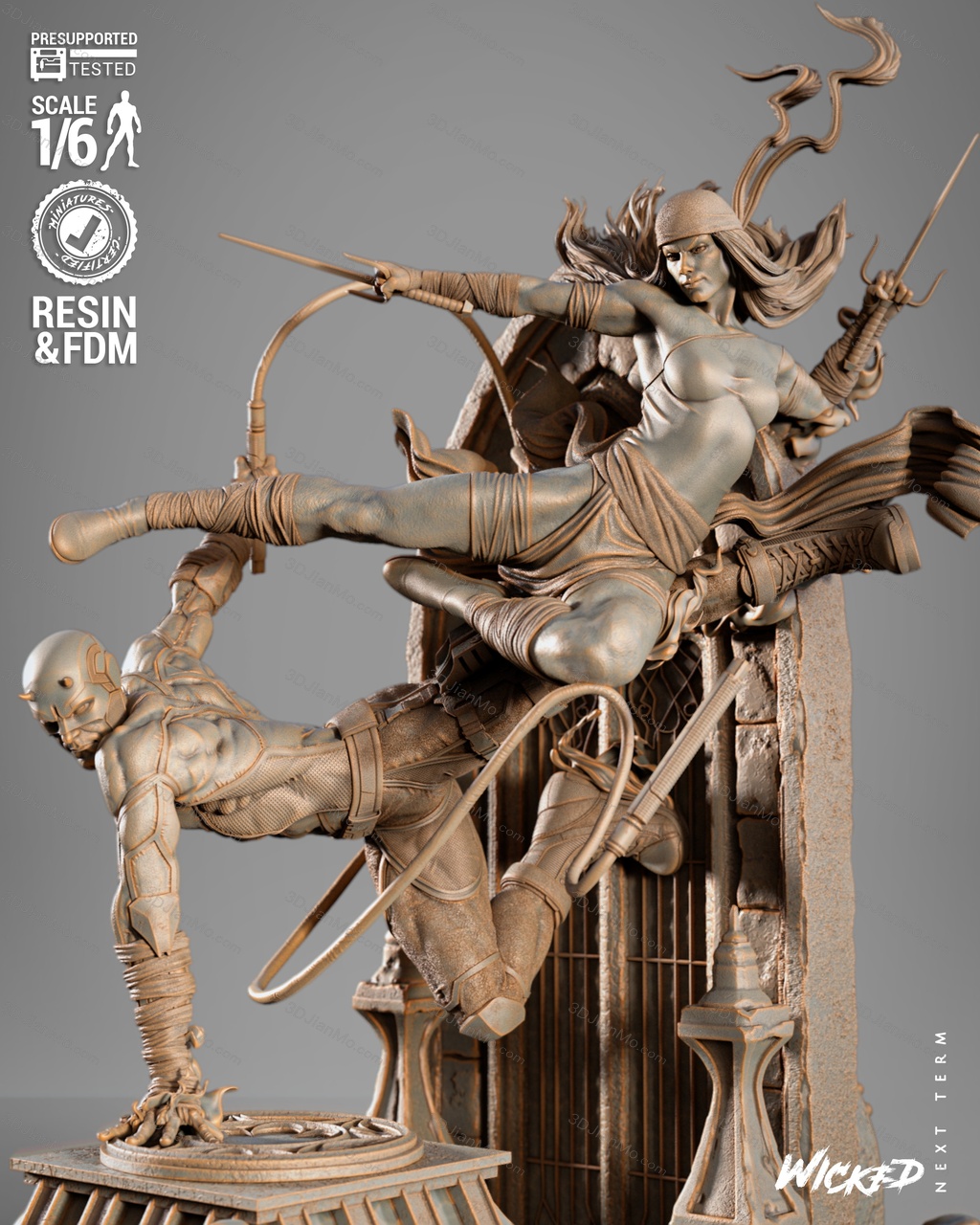 3DWicked 漫威 夜魔侠和艾丽卡