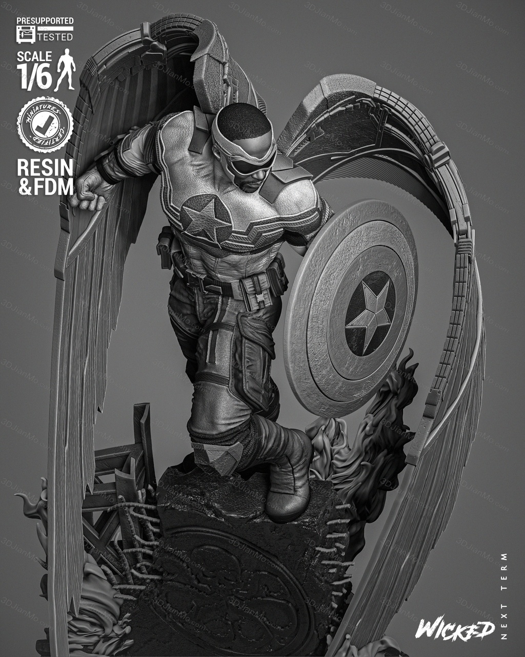 3DWicked 漫威 猎鹰 山姆·威尔逊