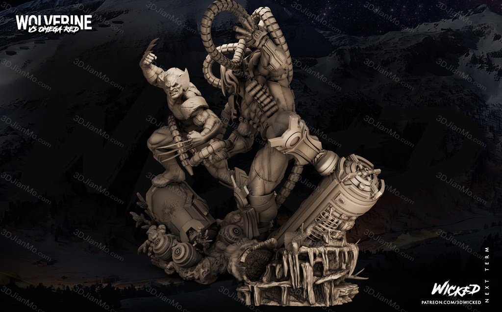 3DWicked 漫威 金钢狼对战红色欧米伽