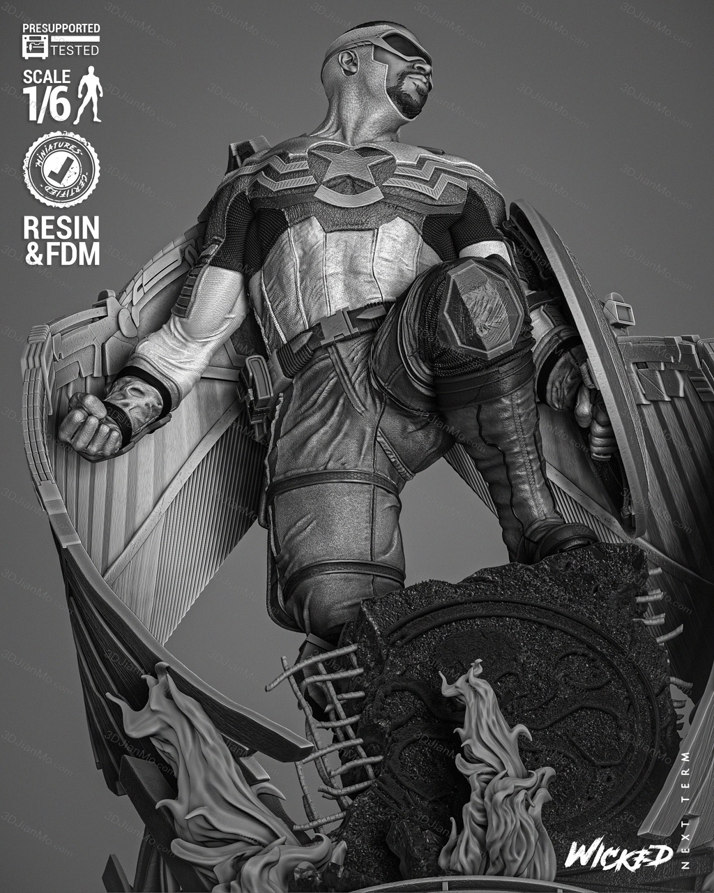 3DWicked 漫威 猎鹰 山姆·威尔逊