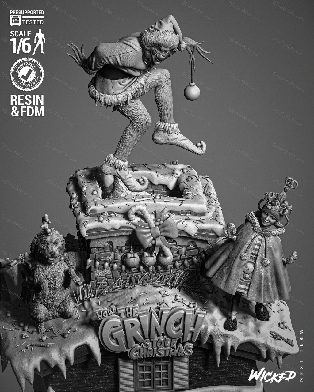 3DWicked 绿毛怪格林奇、麦克斯和辛迪