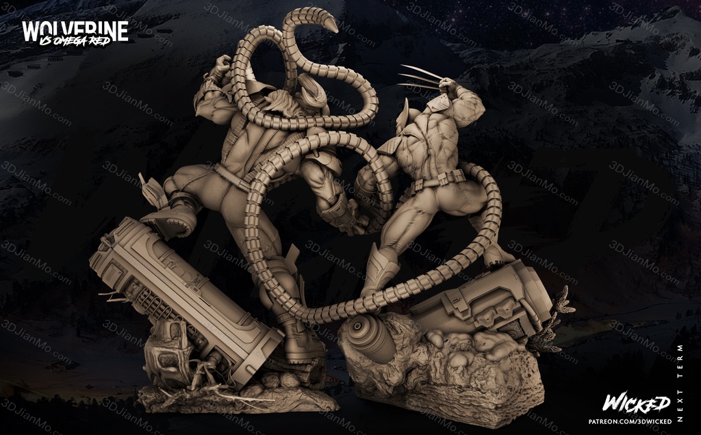 3DWicked 漫威 金钢狼对战红色欧米伽