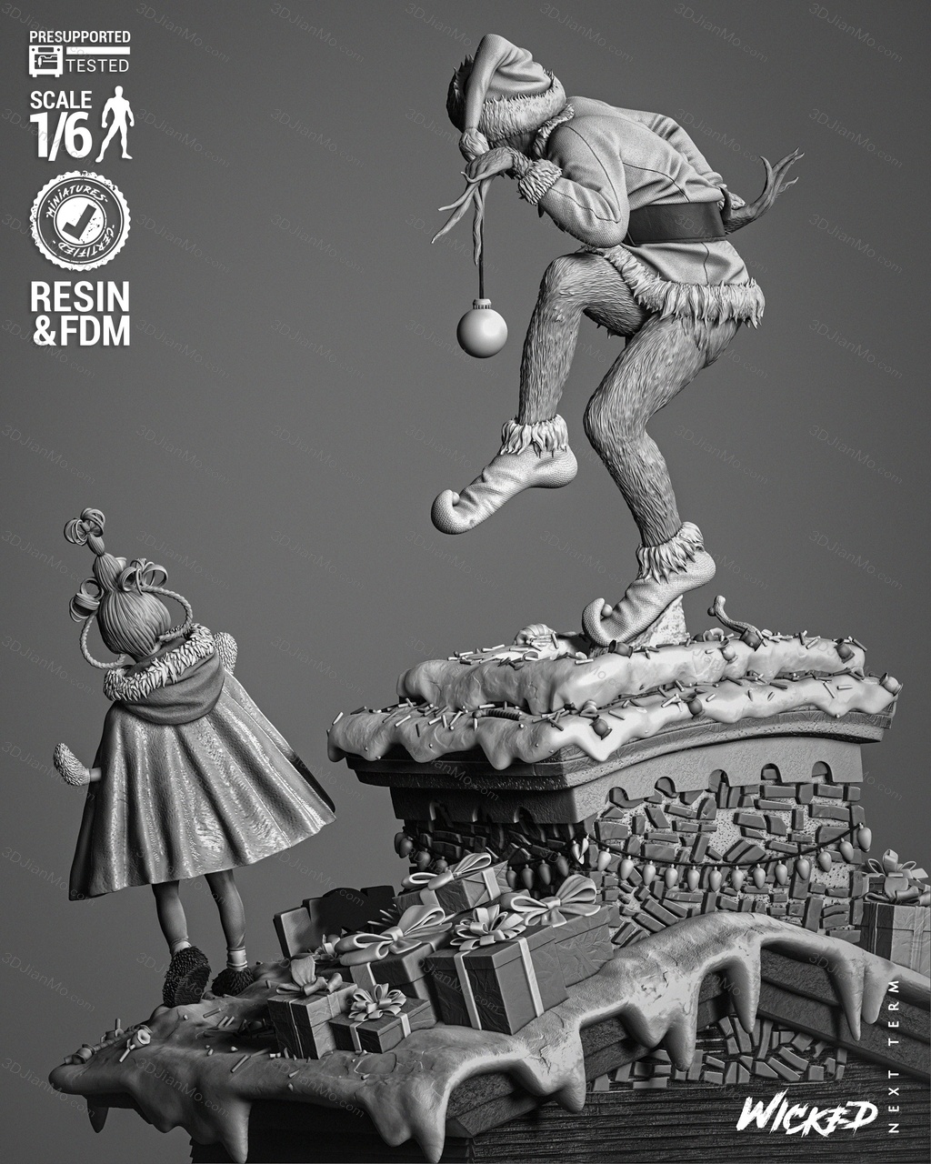 3DWicked 绿毛怪格林奇、麦克斯和辛迪