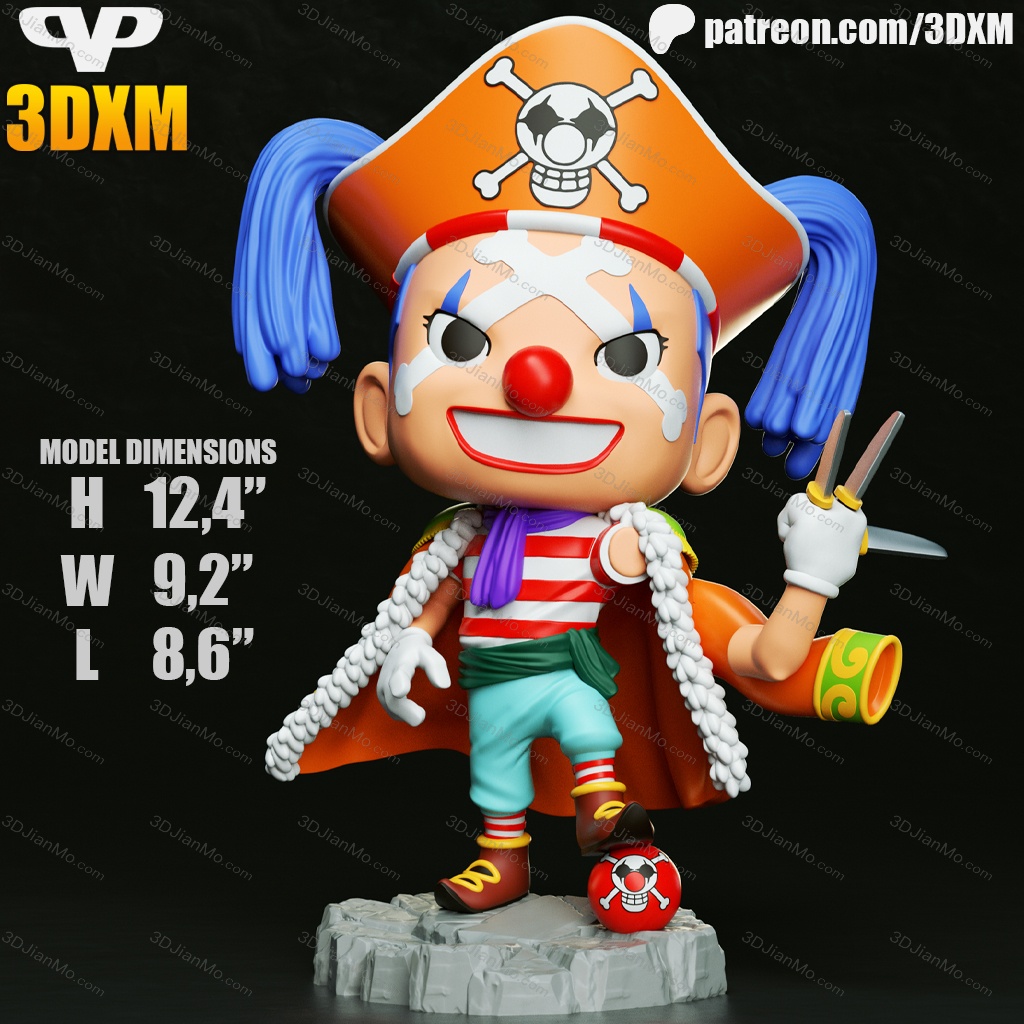 Chibi STL 海贼王 小丑巴基