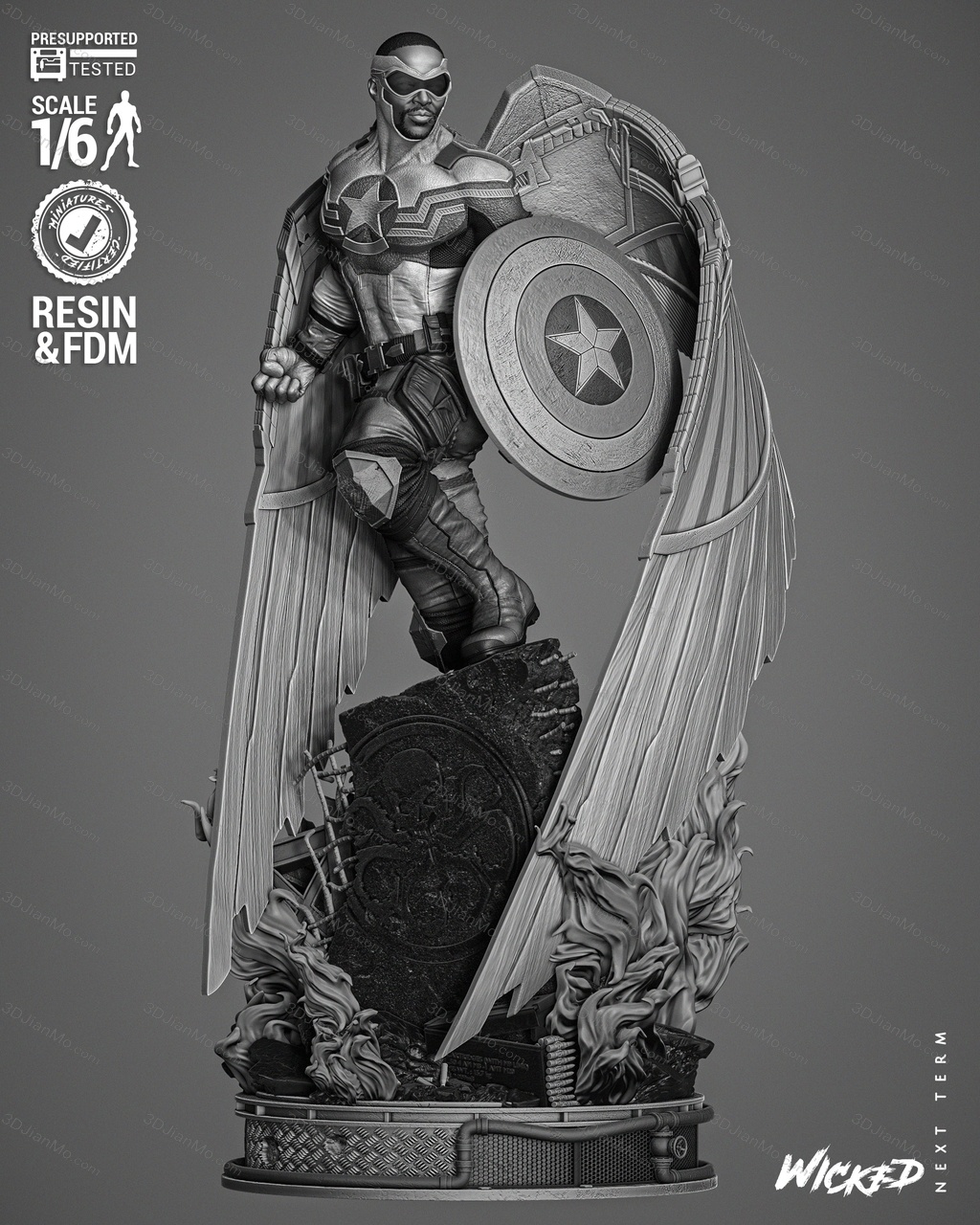 3DWicked 漫威 猎鹰 山姆·威尔逊