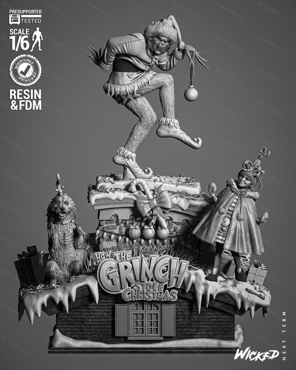 3DWicked 绿毛怪格林奇、麦克斯和辛迪