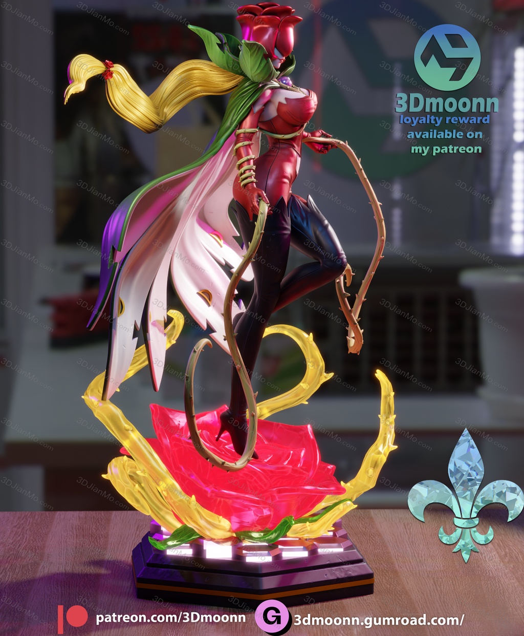 3Dmoonn 数码暴龙 蔷薇兽