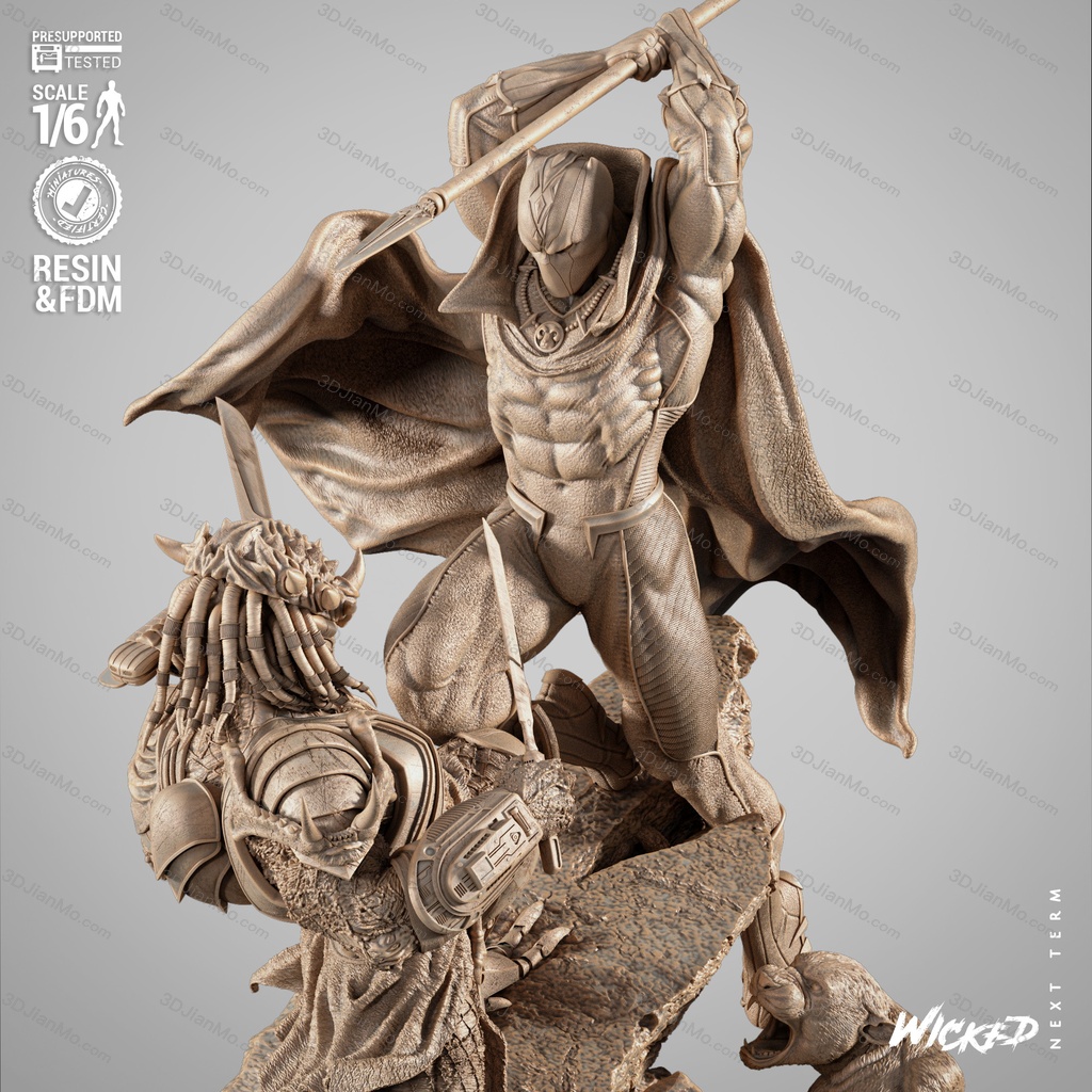 3DWicked 漫威 黑豹对战铁血战士