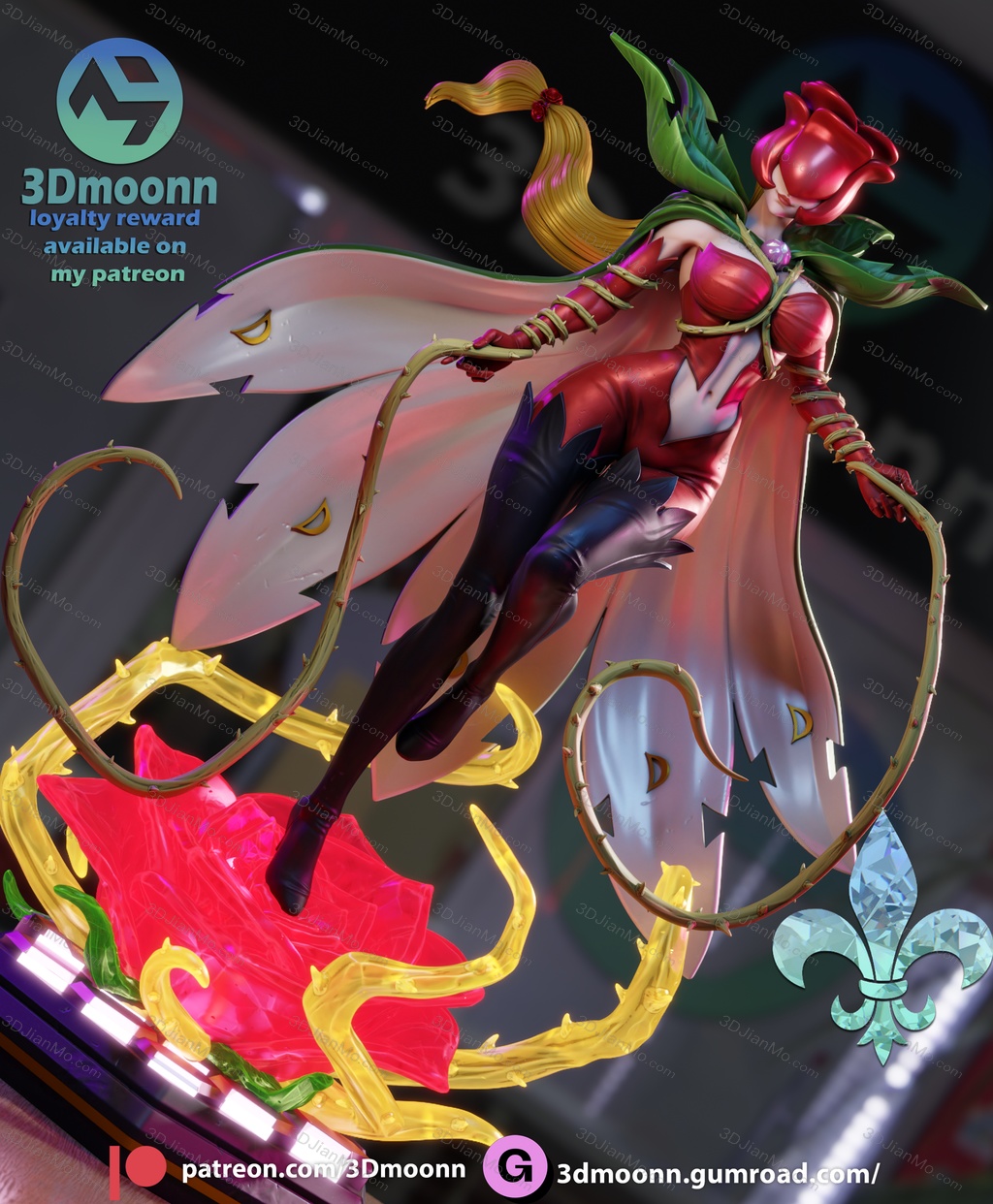 3Dmoonn 数码暴龙 蔷薇兽