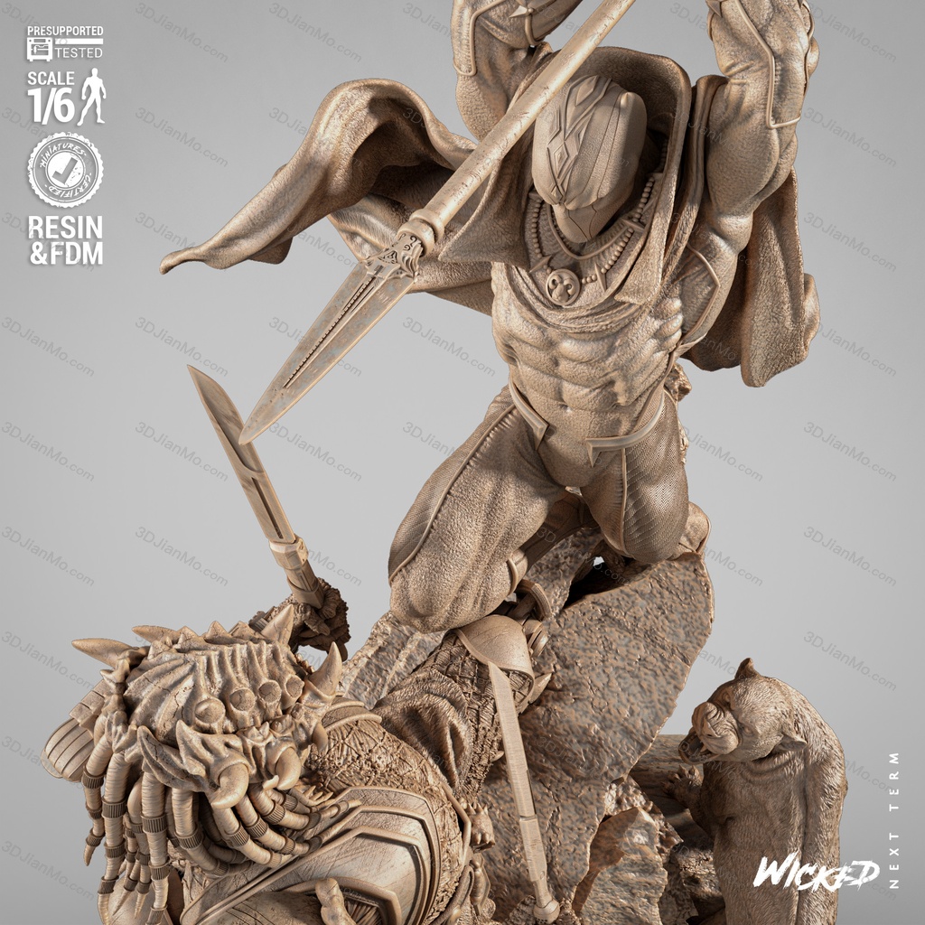 3DWicked 漫威 黑豹对战铁血战士