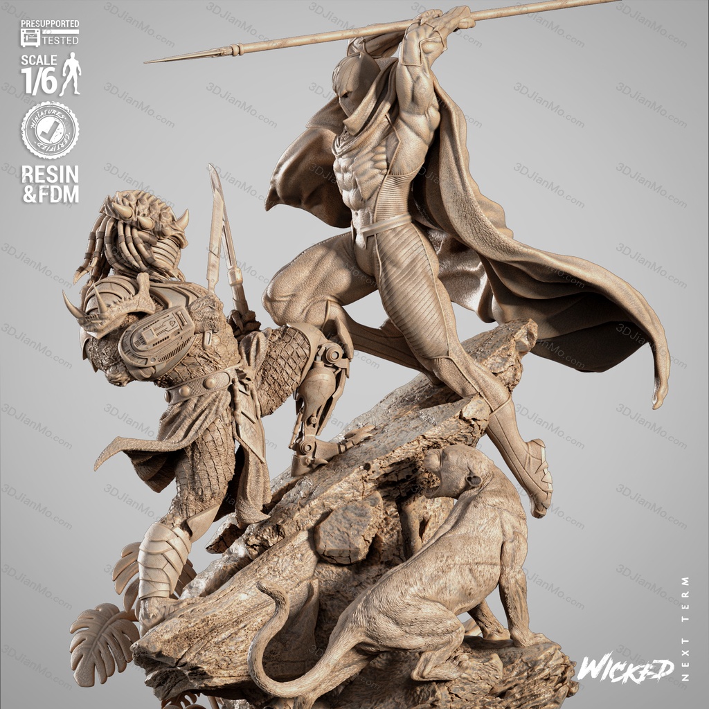 3DWicked 漫威 黑豹对战铁血战士