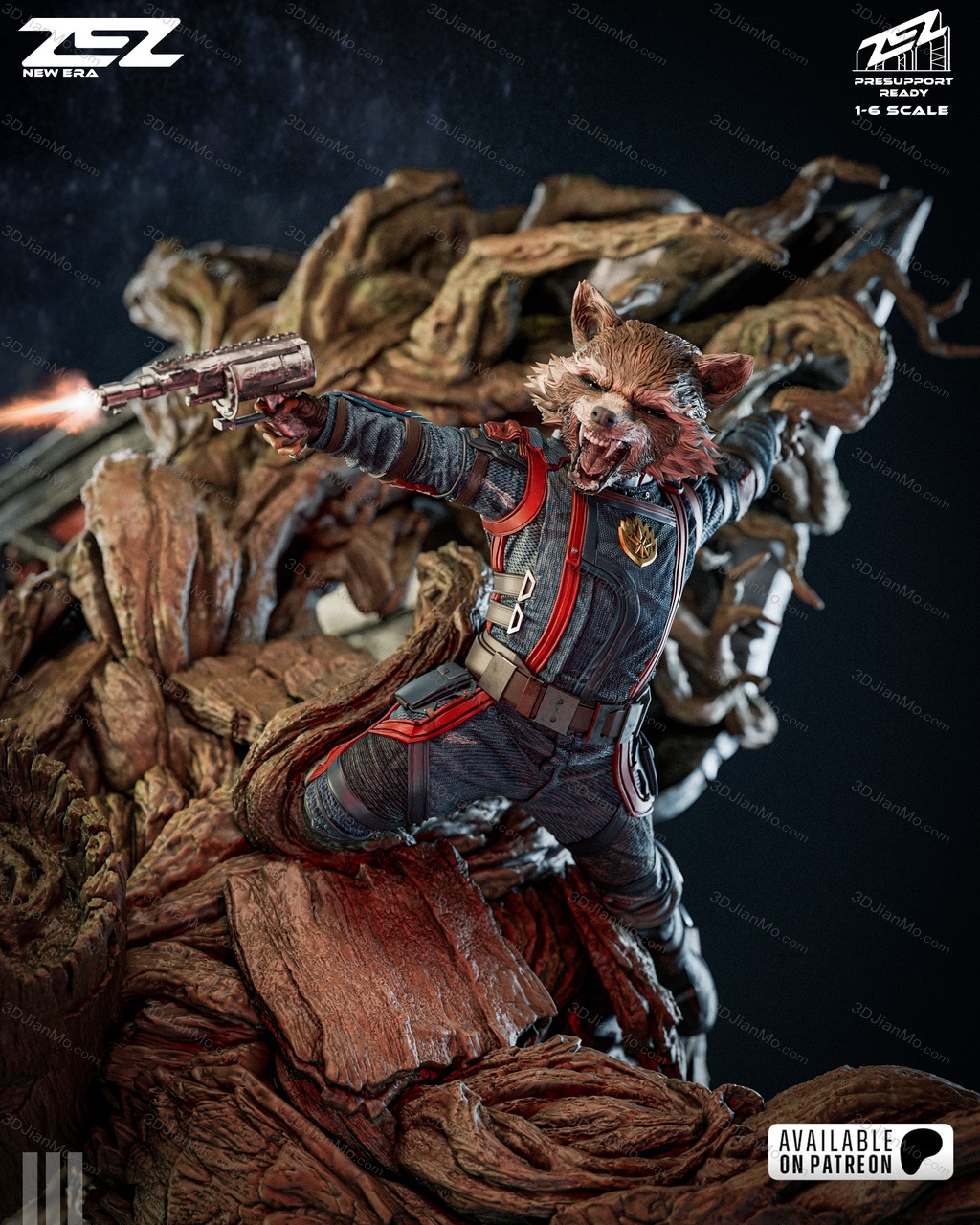 ZEZ STUDIOS 漫威 火箭浣熊与格鲁特