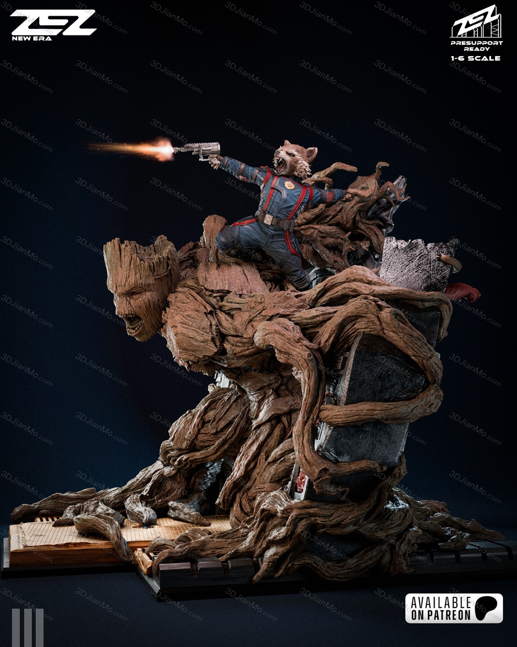 ZEZ STUDIOS 漫威 火箭浣熊与格鲁特