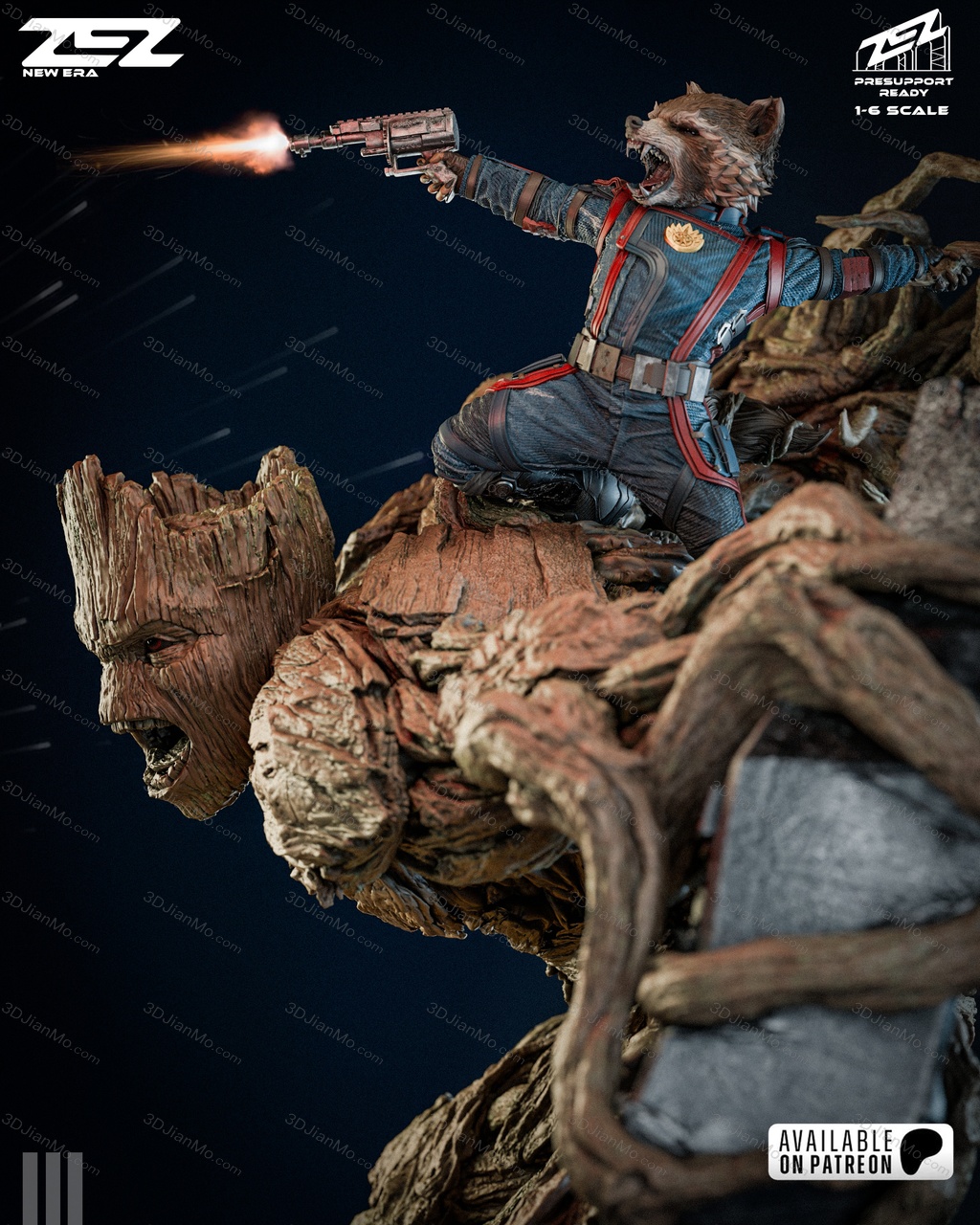 ZEZ STUDIOS 漫威 火箭浣熊与格鲁特