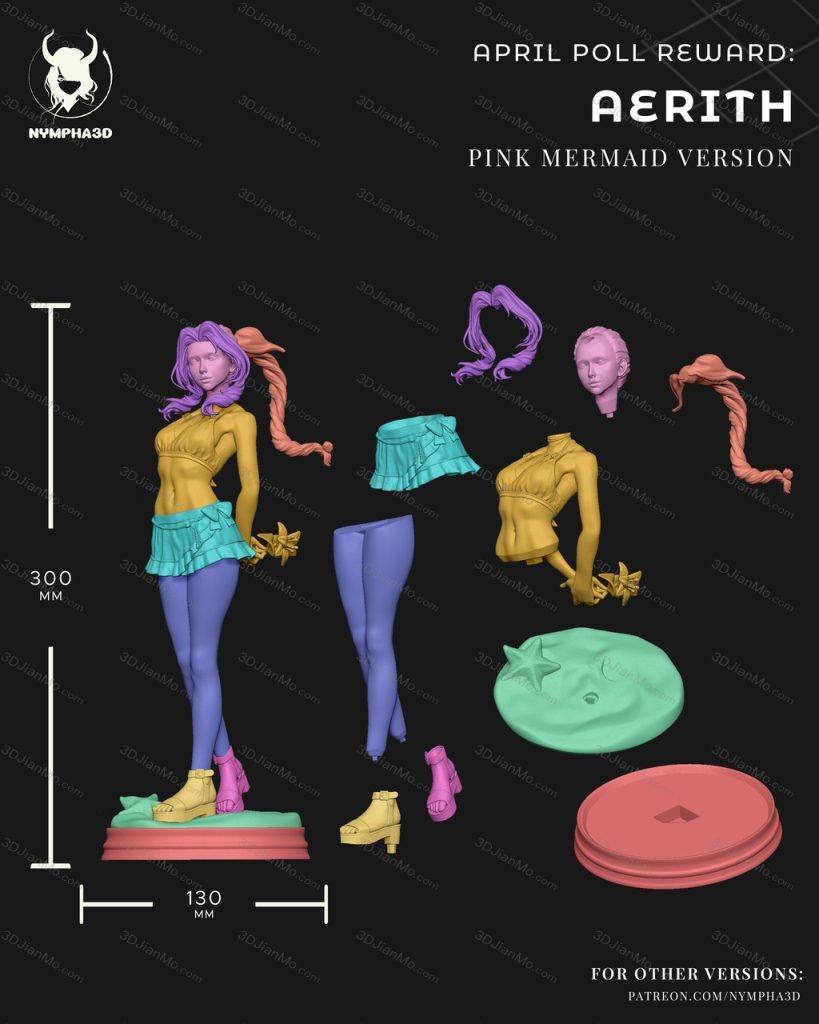 NYMPHA 3D 最终幻想 爱丽丝·盖恩斯巴勒和蒂法·洛克哈特 - 3DJianMo