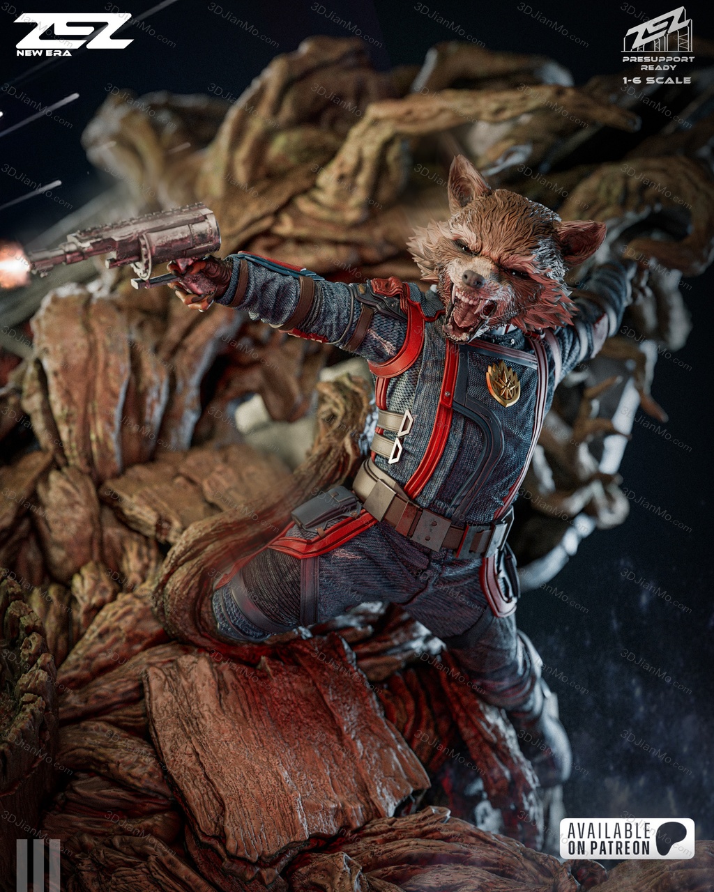 ZEZ STUDIOS 漫威 火箭浣熊与格鲁特