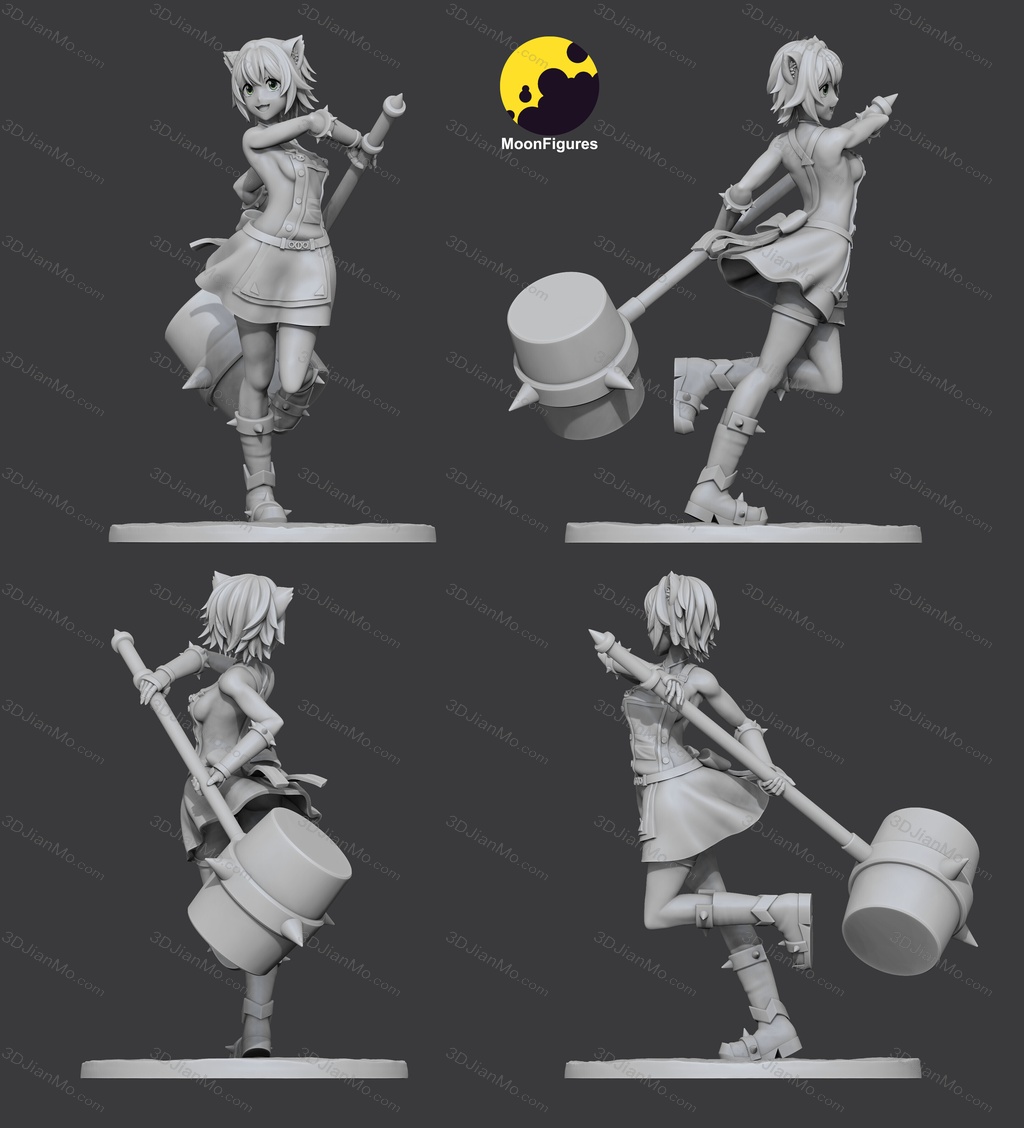 Moon Figures S级怪兽“贝希摩斯”被误认成小猫，成为精灵女孩的骑士（宠物）一起生活 芭尔坎