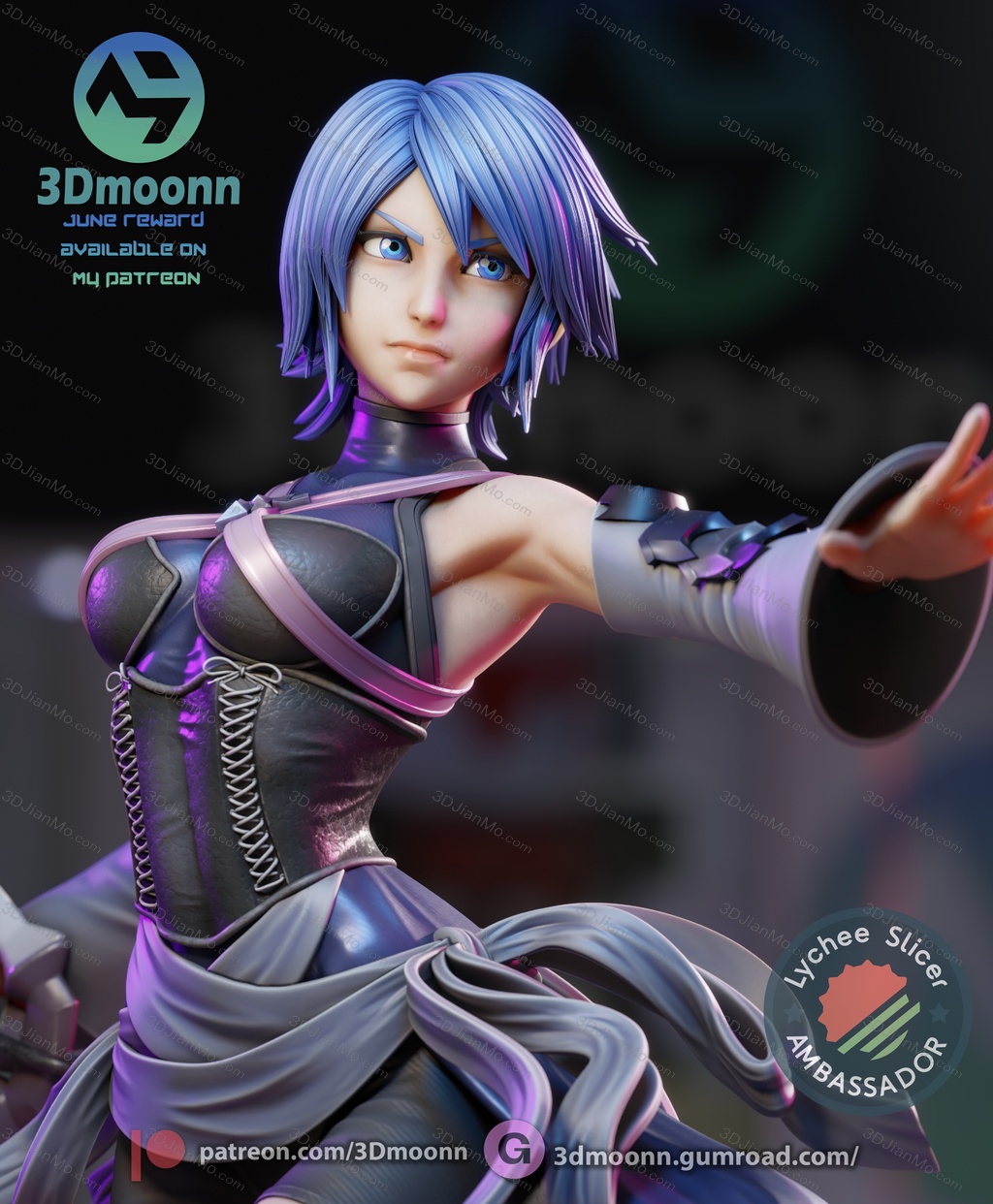 3Dmoonn 王国之心 阿库娅